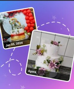 Toppo de bolo para Noivado e outro bolo de Casamento