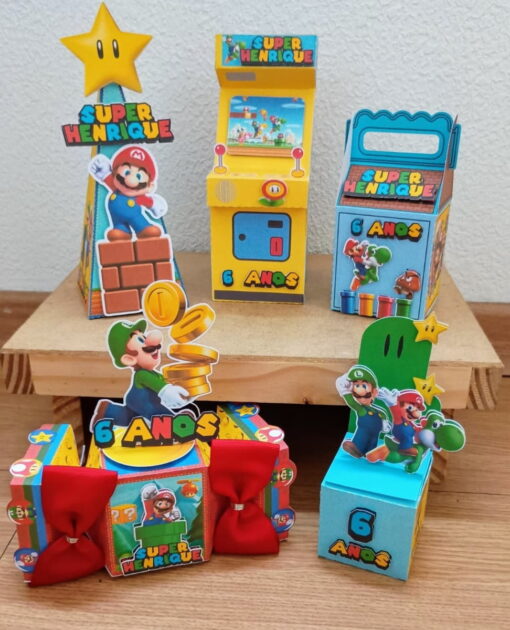 Kit Festa: 20 Lembrancinhas Personalizadas Super Mário